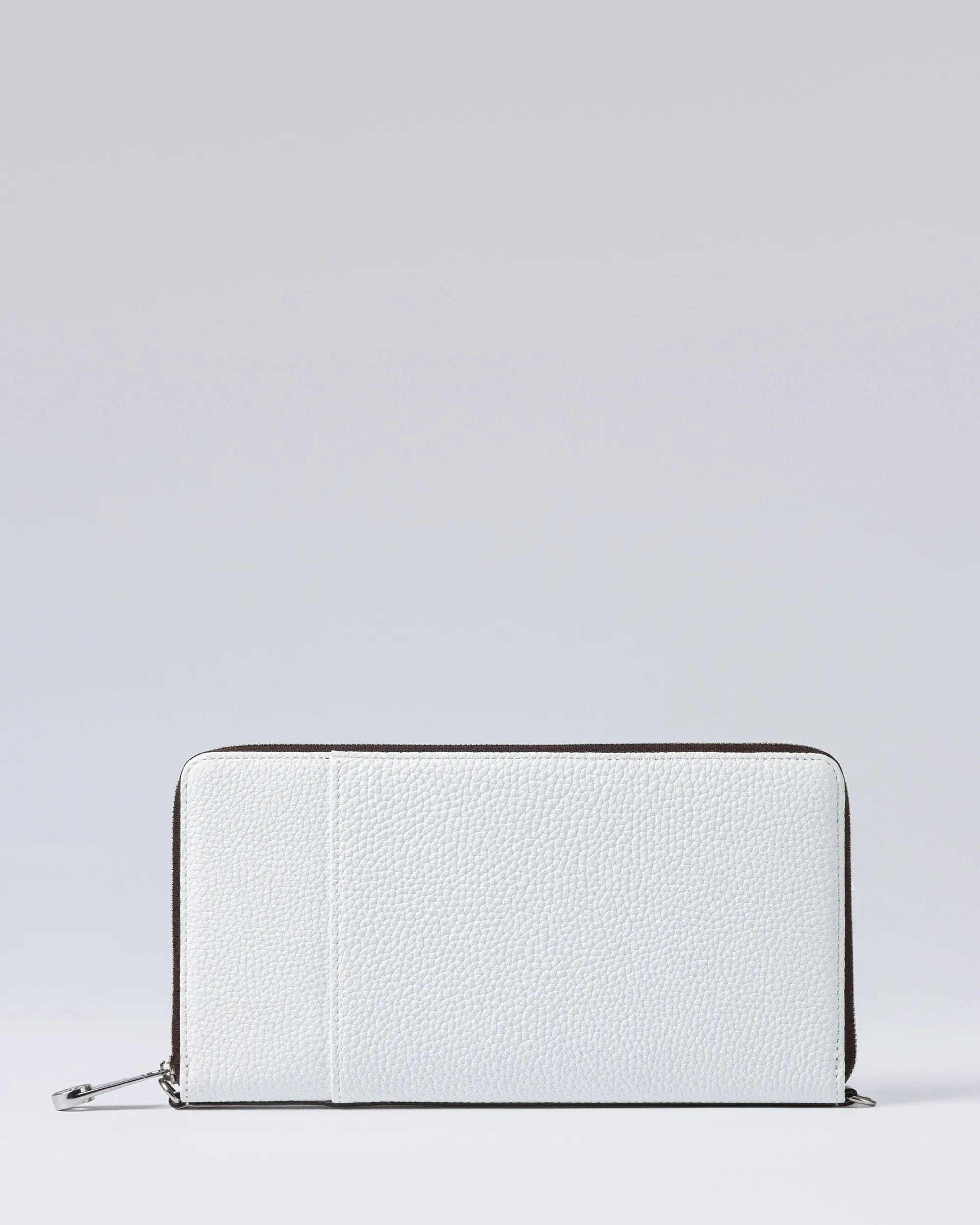 White CJMK-002 travel wallet, front product view