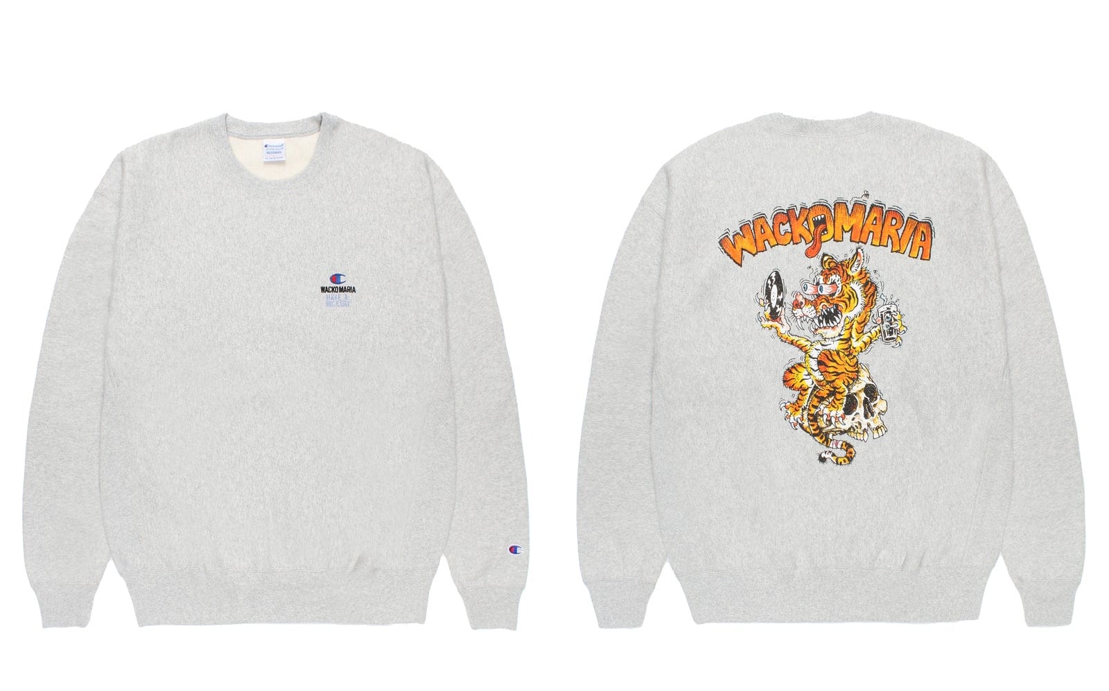 Tim Lehi graphic Reverse Weave crewneck, front and back