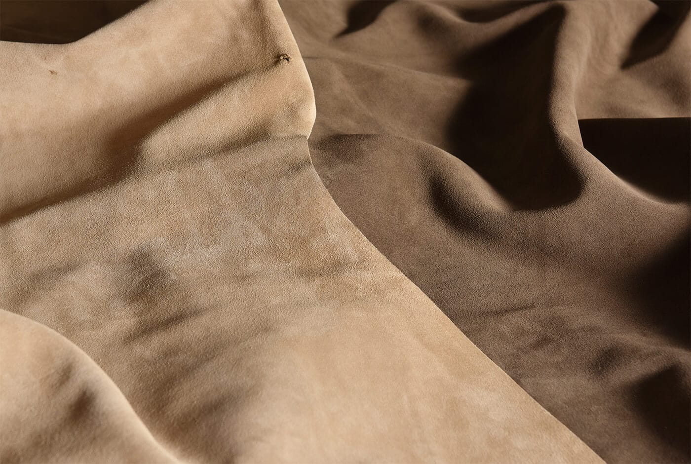 Close view of the suede used in the HERZ limited collection.