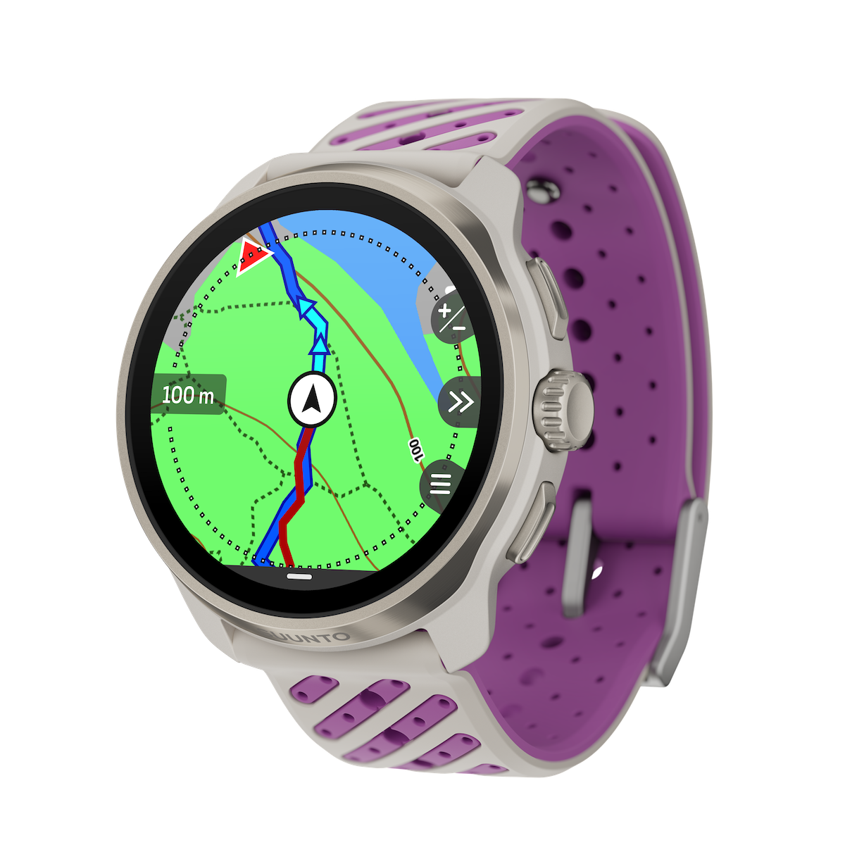 Race 3S Titanium Orchid displaying an offline map