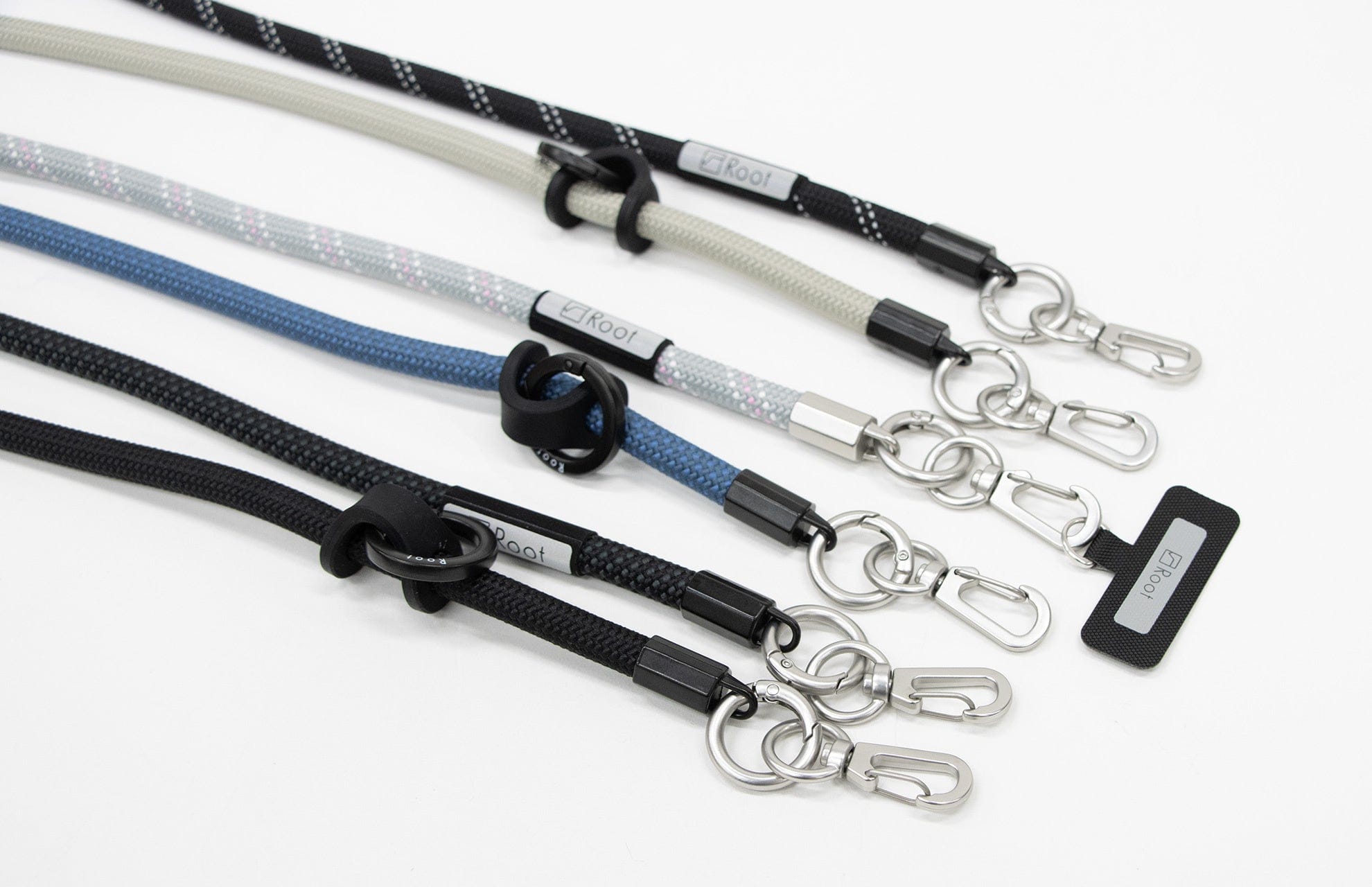 Several NODI cords and their metal fittings