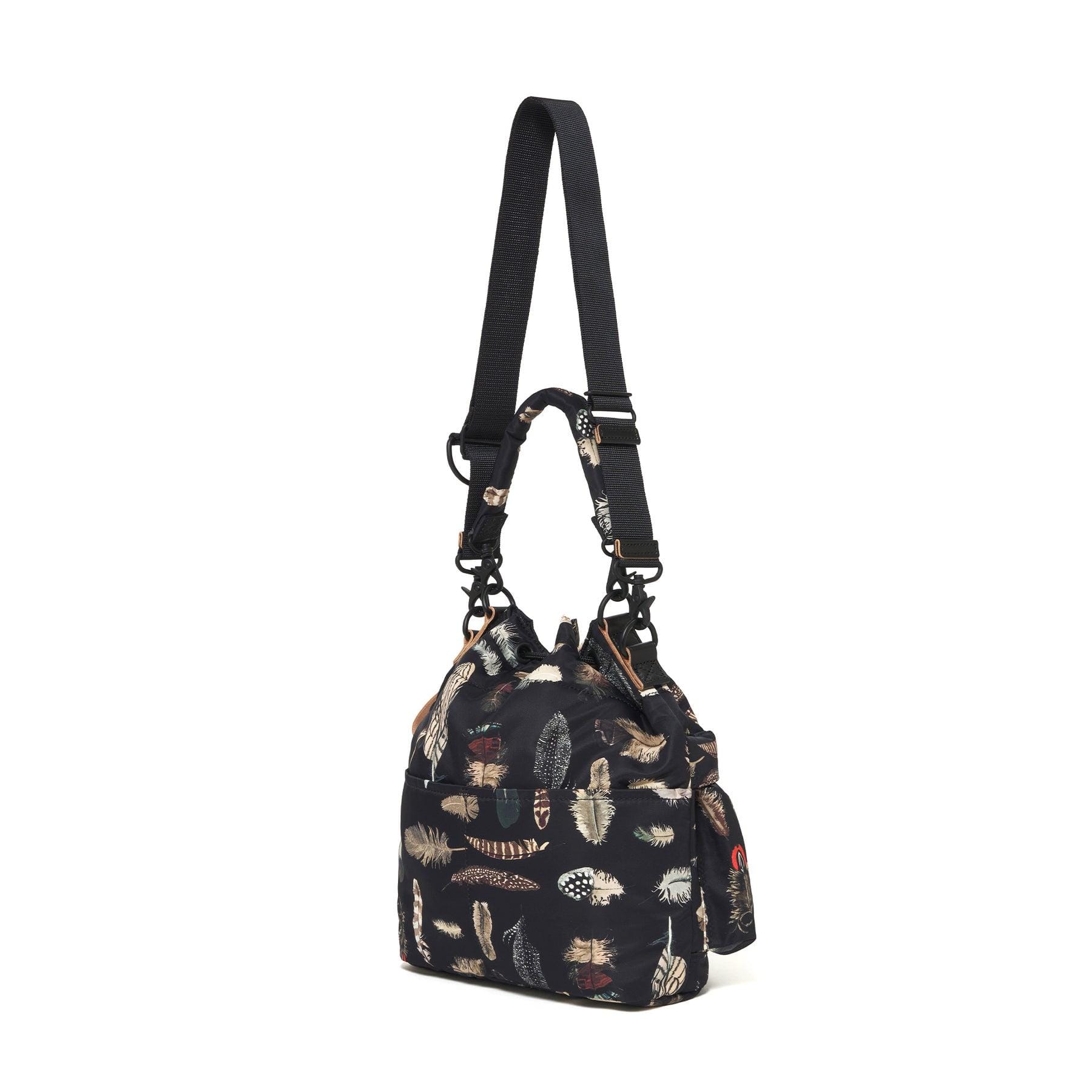 Rear view of the black printed Tool Bag with strap.