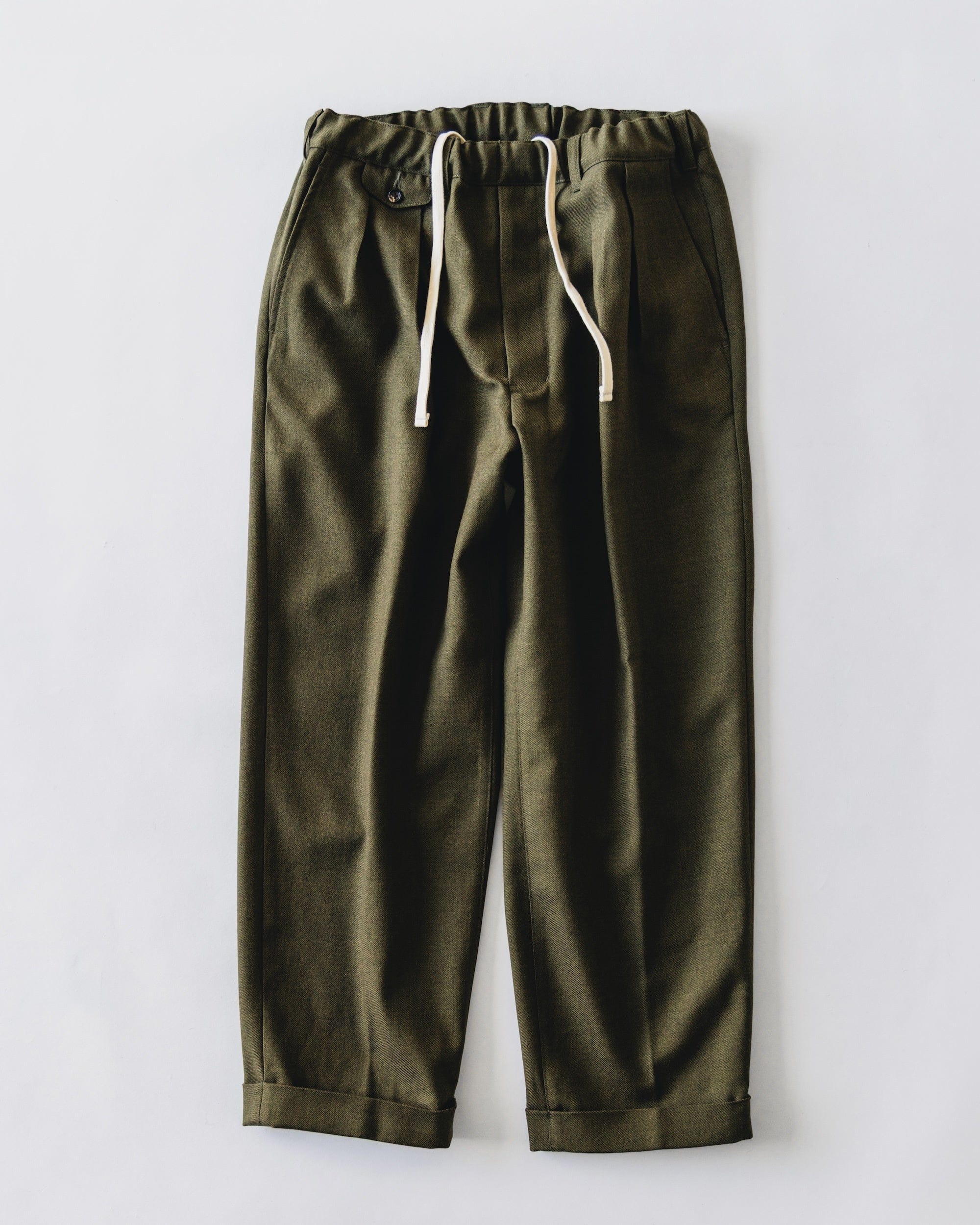 BEAMS PLUS olive 2Pleats Relax Pants