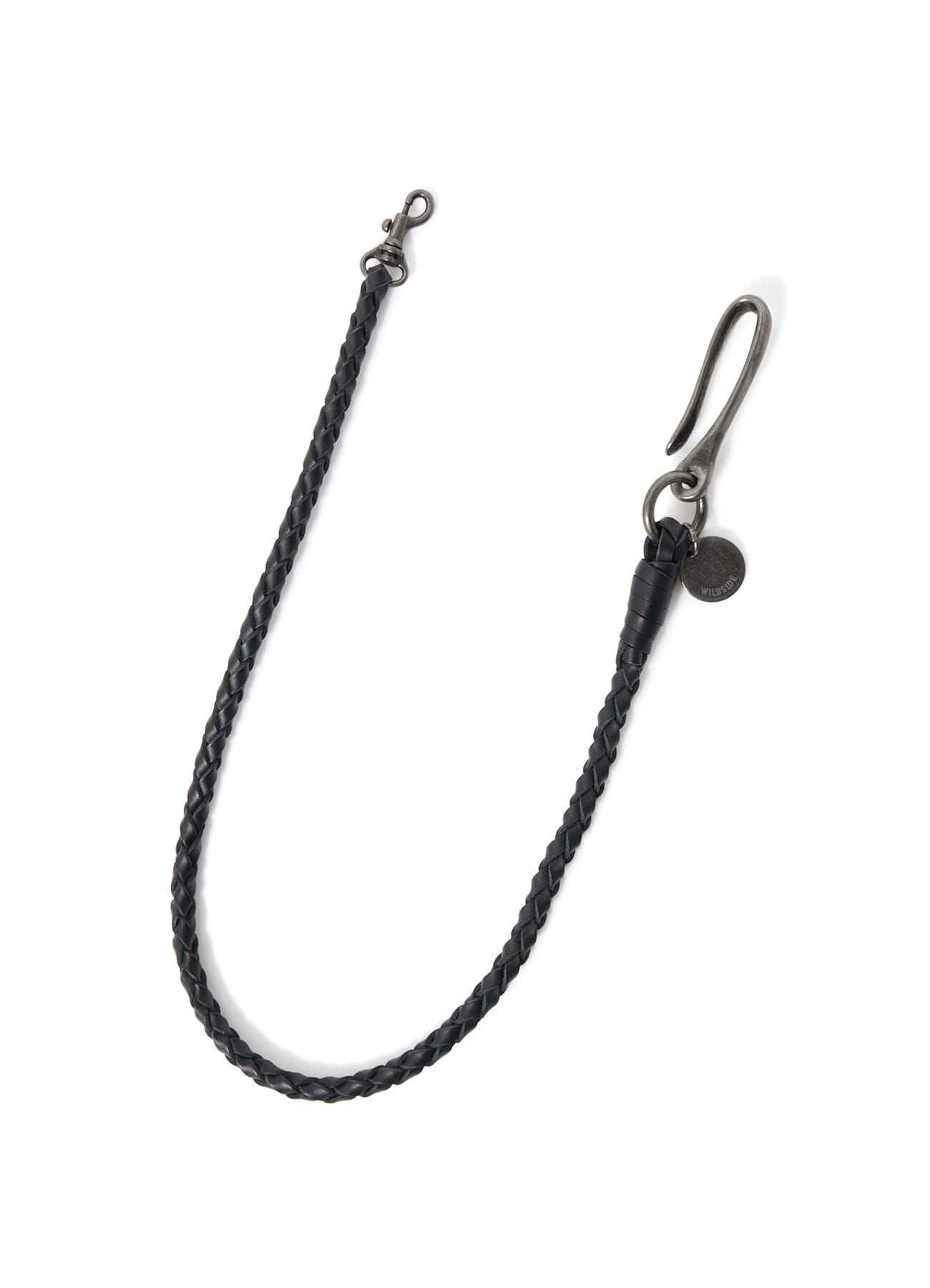 Braided Leather Wallet Cord with brass fittings