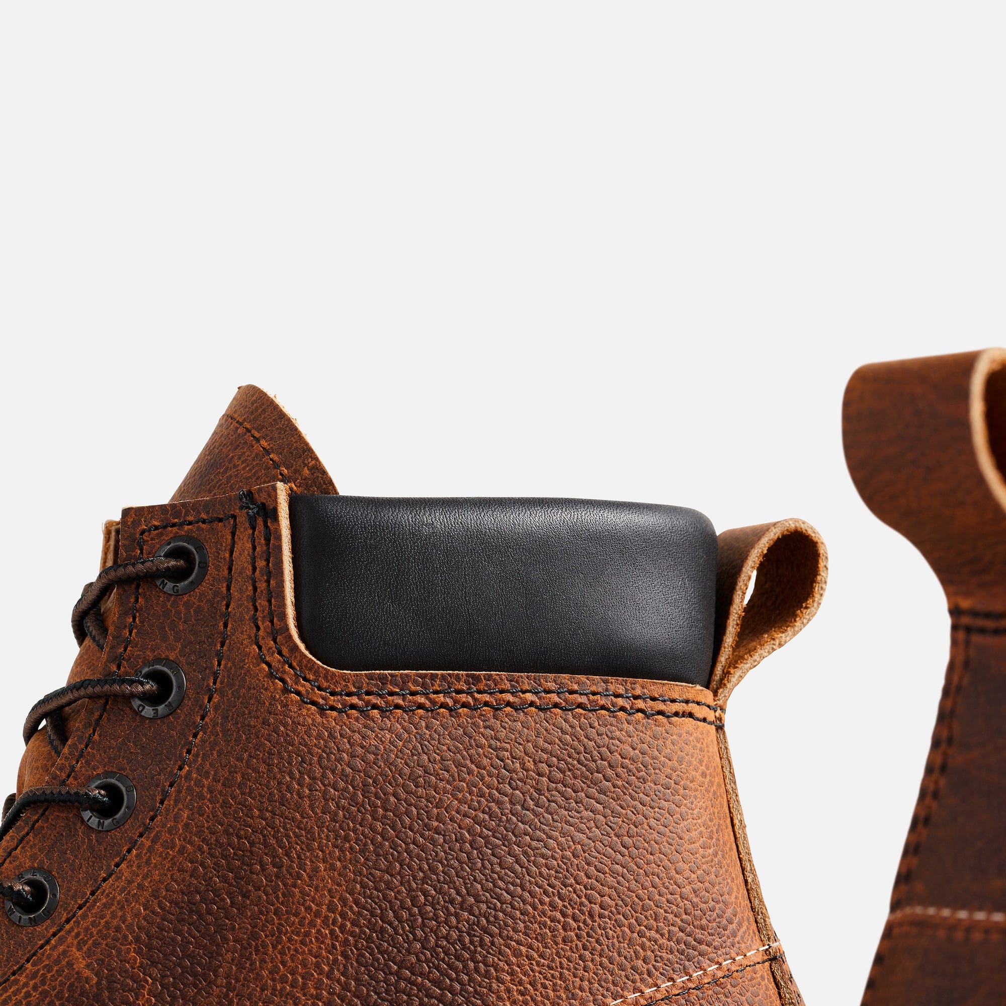 Padded collar detail on the Red Wing Norway Moc 8213.