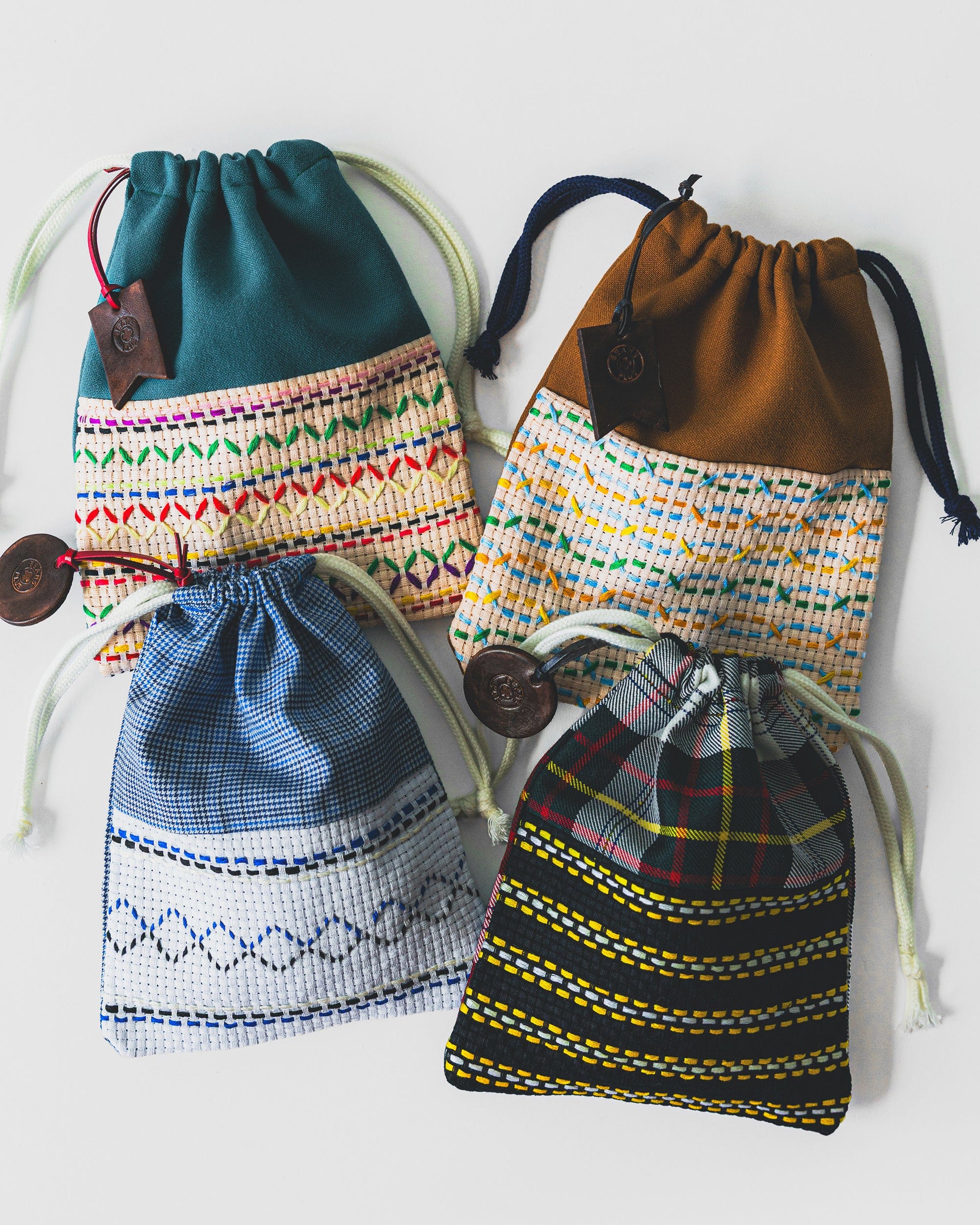 Drawstring pouches made by Yokohama Hongo Special Needs School students