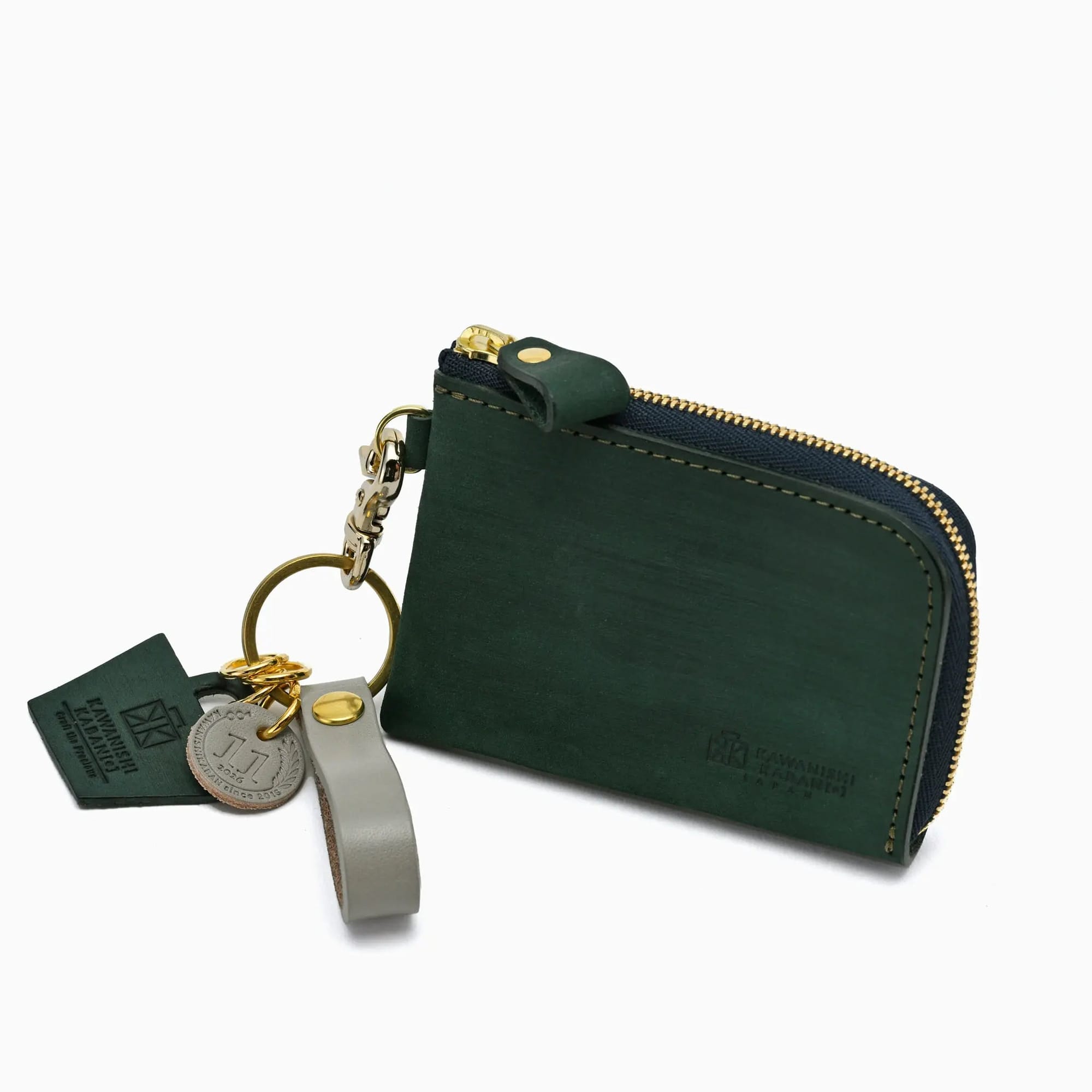 Green wallet charm supplied with the greige anniversary tote