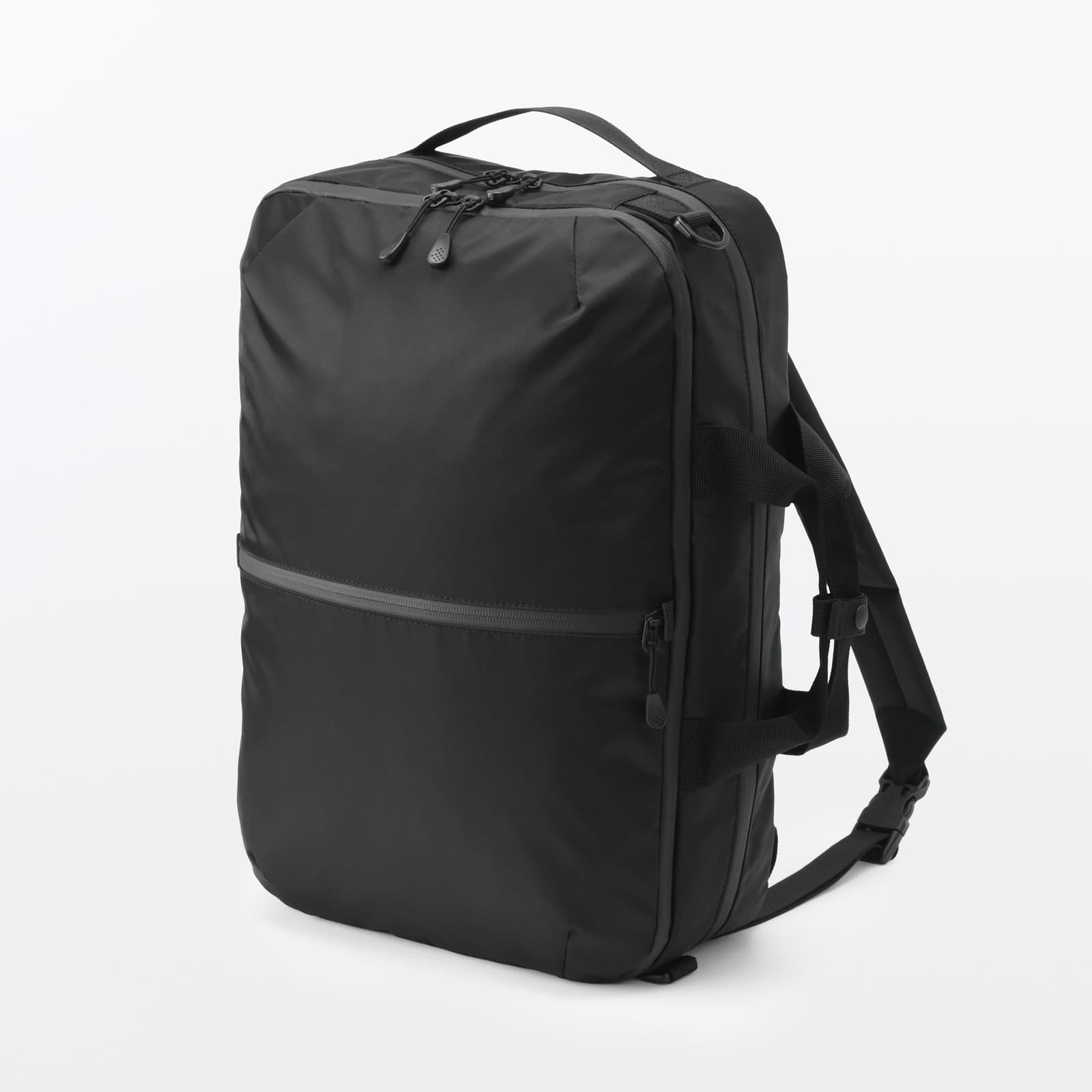 MUJI three-way bag upright in backpack configuration