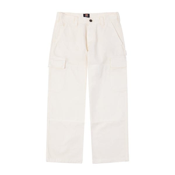 Front view of natural-coloured HUF and Dickies Cargo Utility Pants.