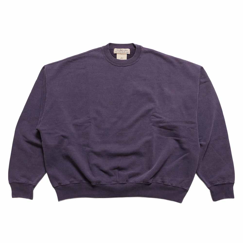 Front view of the REMI RELIEF RN6012SDR crew sweatshirt in Purple Navy.