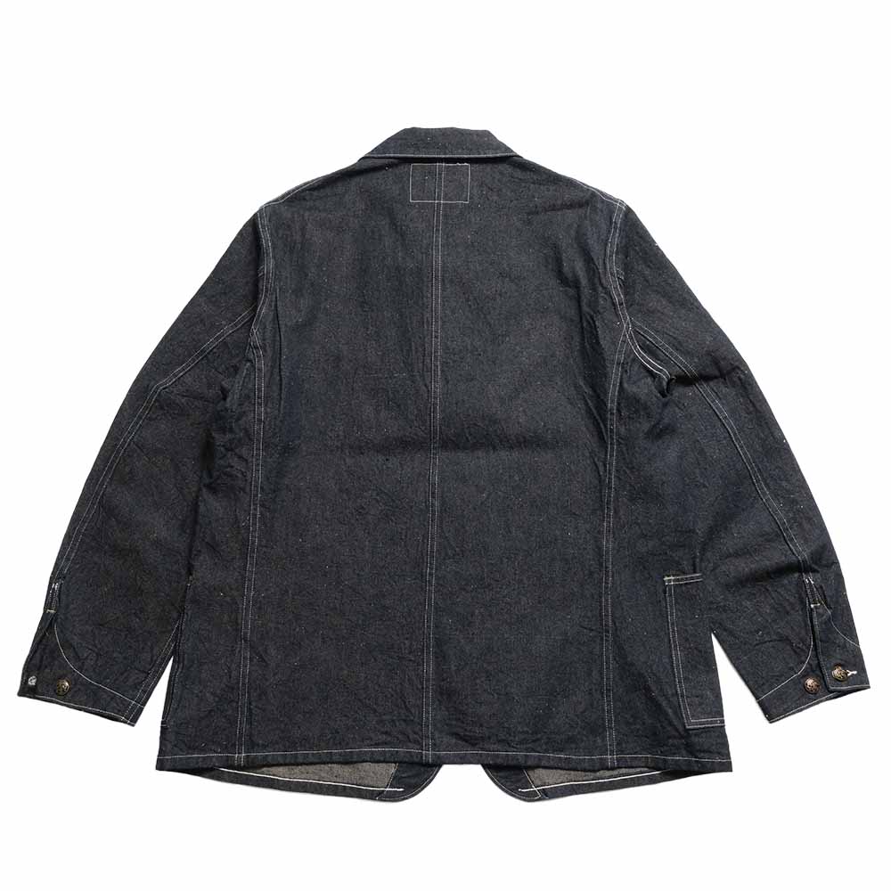 Back of the Sugar Cane SC15920 work coat, showing its central seam and sleeve construction.