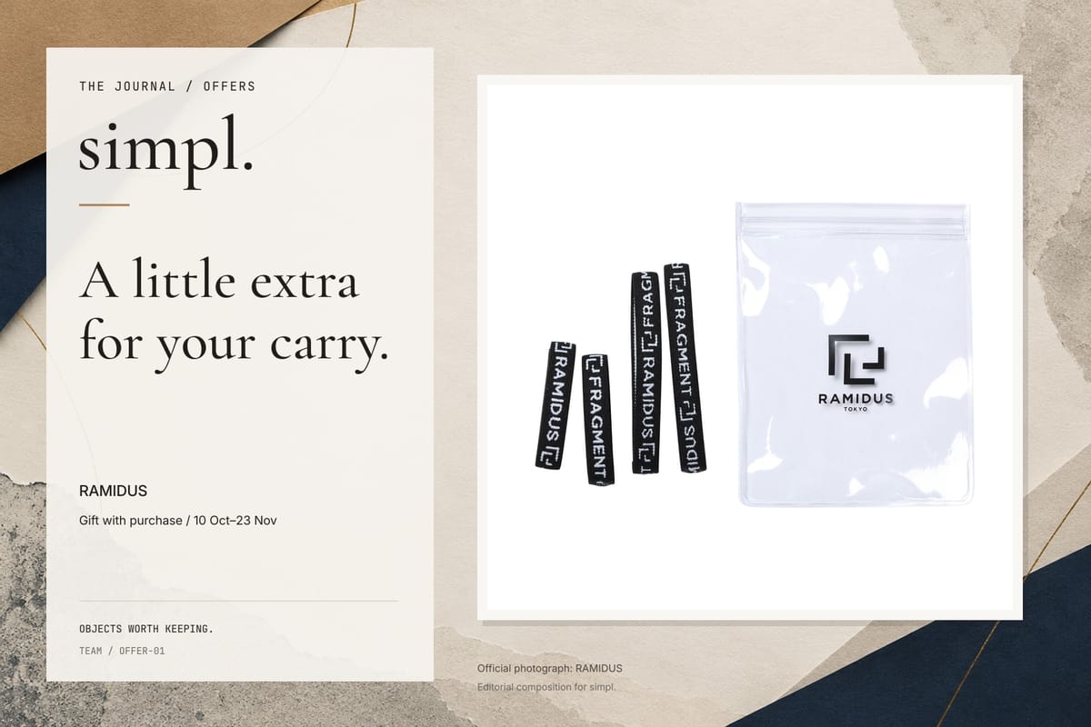 RAMIDUS adds a rubber-band gift to purchases of ¥20,000 or more