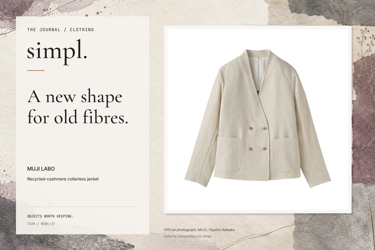 MUJI Labo’s October jacket starts with reclaimed wool and cashmere