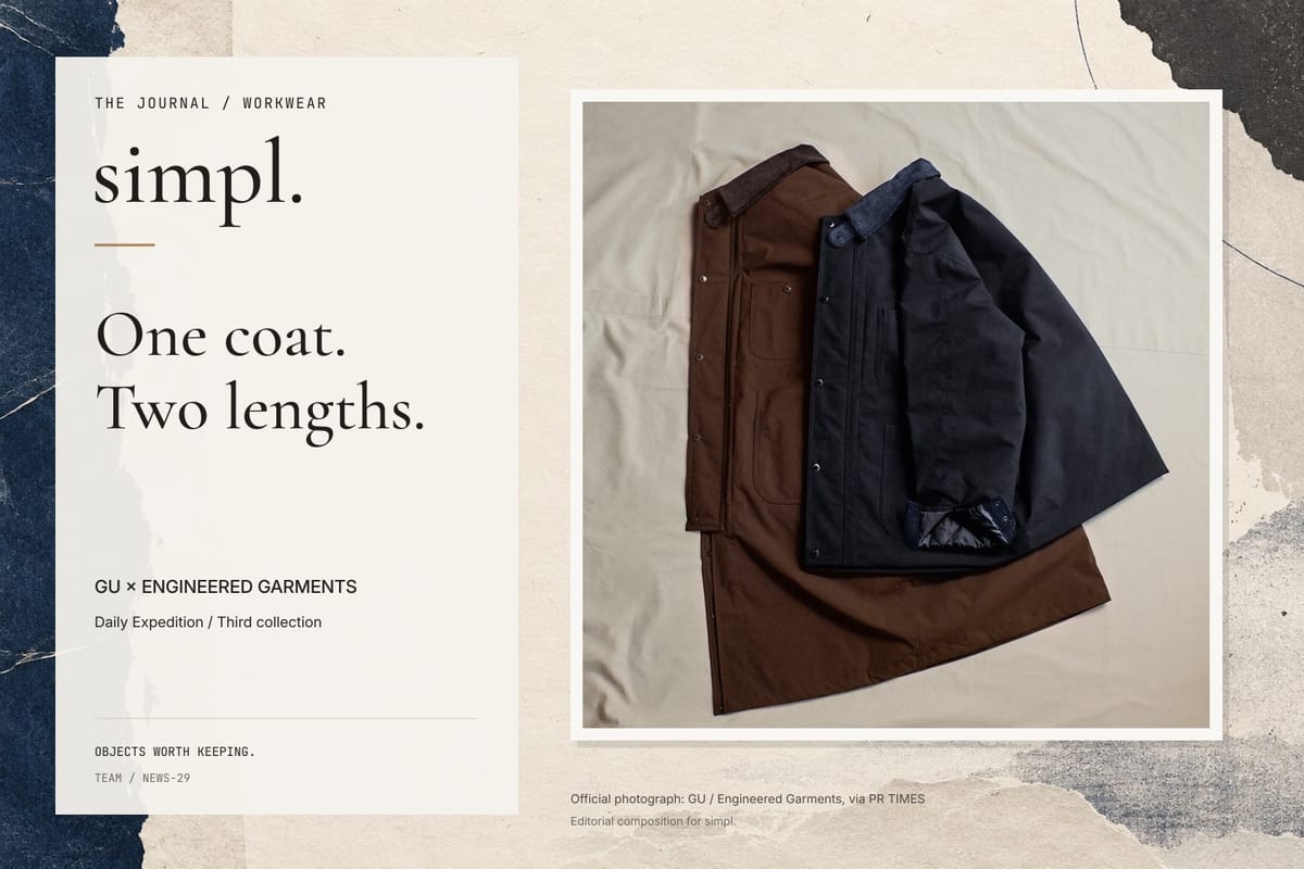GU and Engineered Garments give the work coat a second length