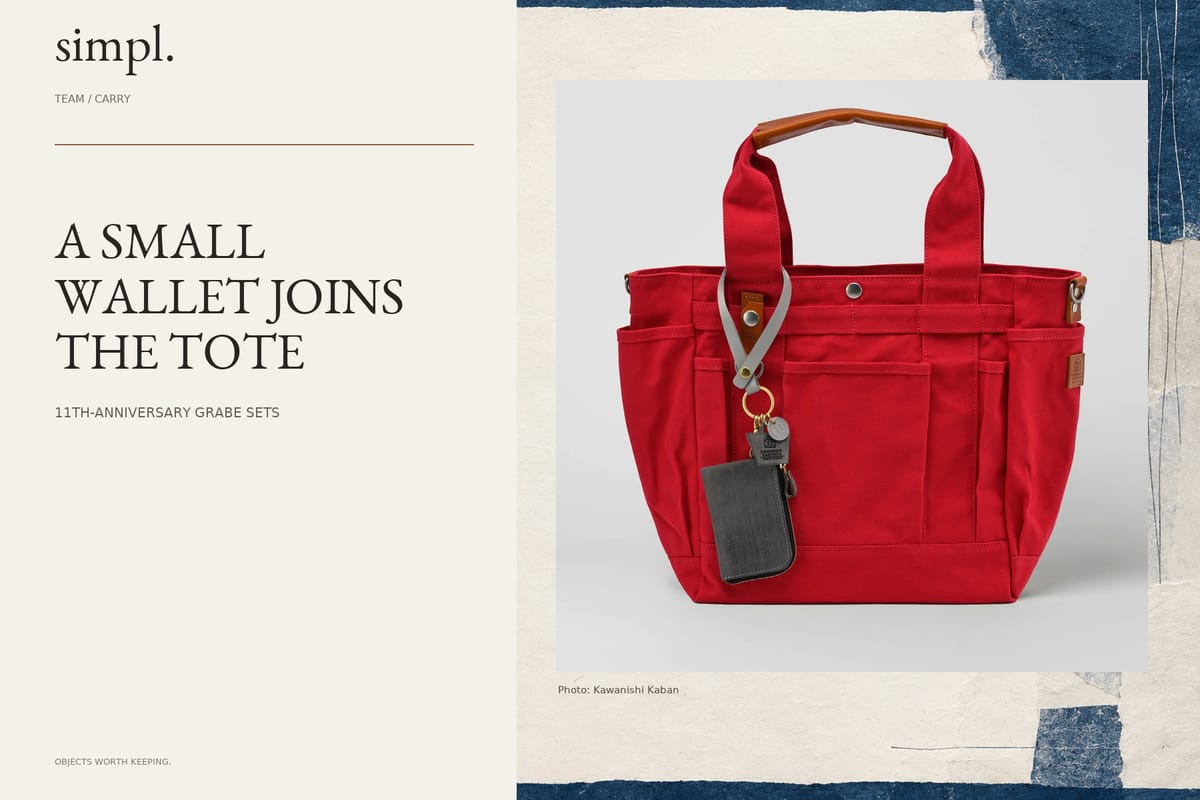 Kawanishi Kaban sets October preorders for anniversary grabe tote sets — credited official product photograph in the simpl. cover.