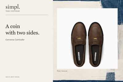 Top view of both dark-brown loafers and their insoles.