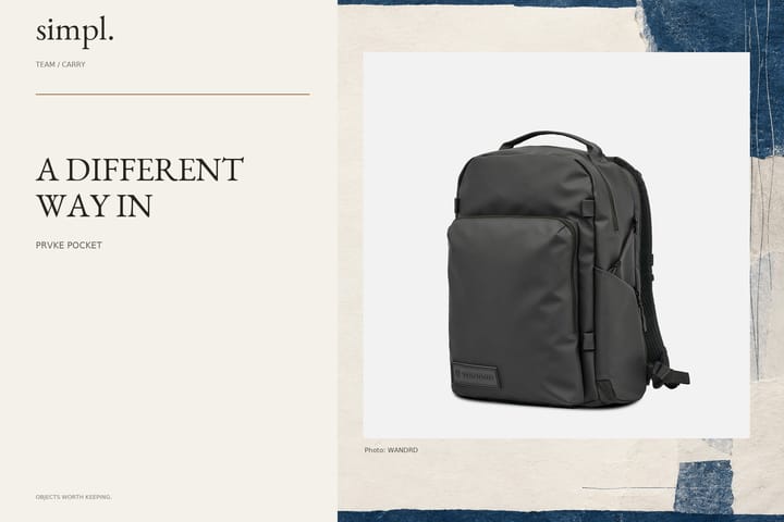 WANDRD brings the PRVKE Pocket to Japan on October 30 — credited official product photograph in the simpl. cover.