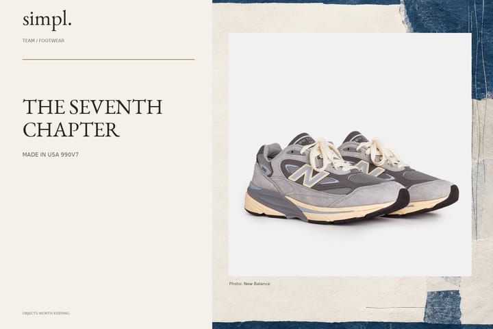 New Balance opens Japan’s 990v7 lottery ahead of 6 November — credited official product photograph in the simpl. cover.