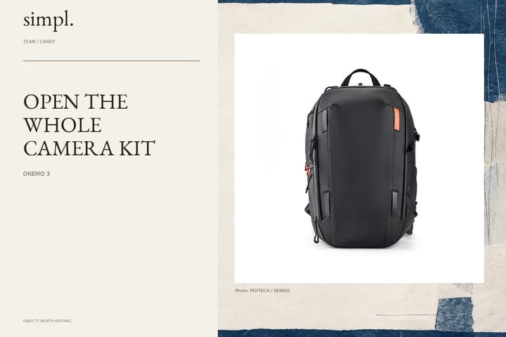 PGYTECH brings the OneMo 3 camera backpacks to Japan in 25L and 35L sizes — credited official product photograph in the simpl. cover.